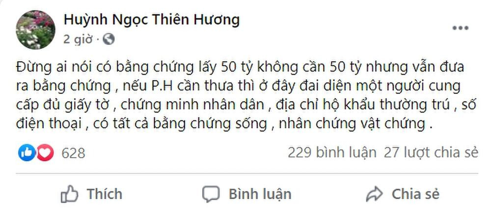 Không cần 50 tỷ, bà Hằng bị nhân vật Huỳnh Ngọc Thiên Hương tuyên bố tung bằng chứng từng là gái tiếp bia