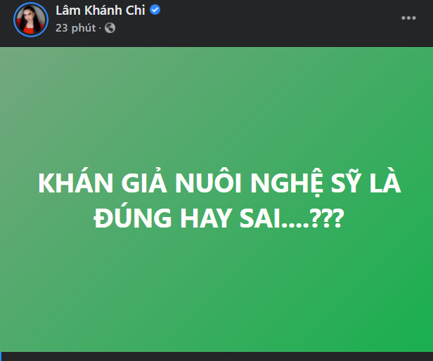Pha xử lý cồng kềnh của Lâm Khánh Chi khi bàn về phát ngôn 'khán giả nuôi nghệ sĩ' từ bà Phương Hằng