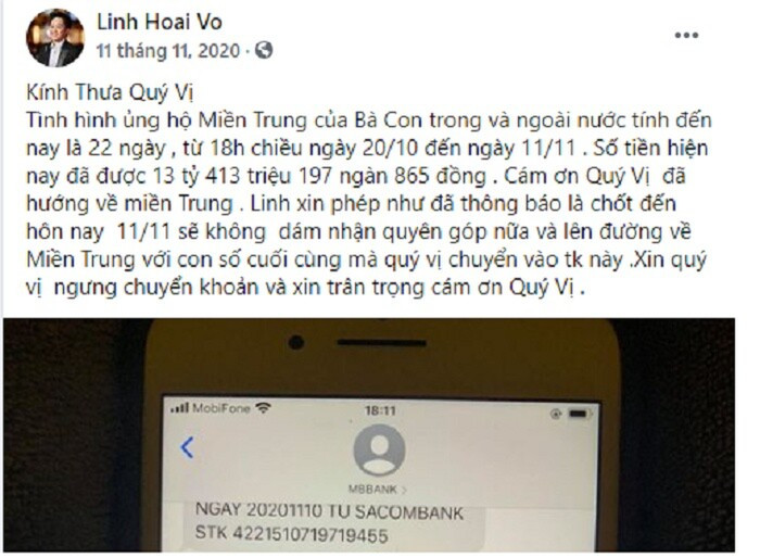 Ca sĩ Mỹ Lệ bênh vực Hoài Linh trong vụ từ thiện 13 tỷ: 'Làm ơn đừng sồn sồn, đừng tát nước theo mưa'