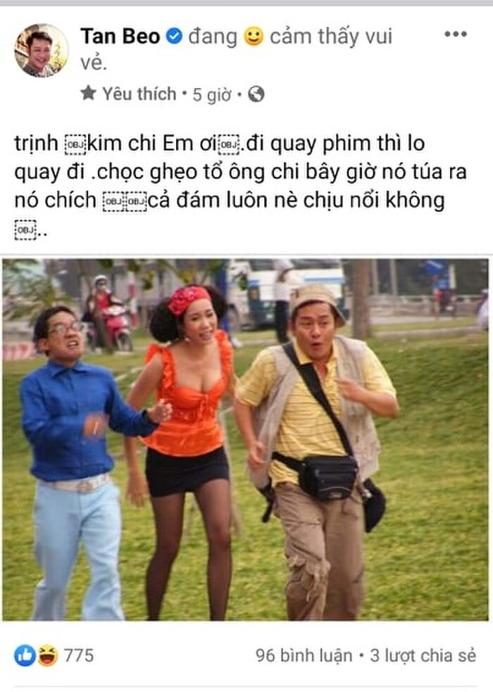 Tấn Beo có động thái ủng hộ bà Phương Hằng, lần đầu nói về lùm xùm đăng ảnh Hoài Linh, Trịnh Kim Chi