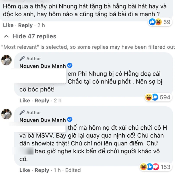 Phi Nhung lên tiếng phủ nhận chuyện xúi Duy Mạnh chửi bà Phương Hằng, tiết lộ đang rất mệt mỏi vì thị phi
