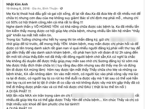 Nhật Kim Anh bị 'đào bới' hình ảnh từng đưa mẹ đến ông Võ Hoàng Yên chữa bệnh nhiều năm trước Ảnh 1