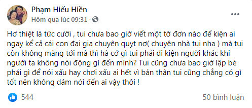 Hiếu Hiền bức xúc vì bị vu khống 'chửi thẳng mặt' một nữ đại gia nổi tiếng