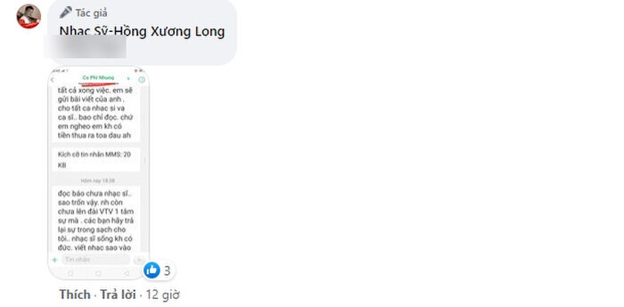 'Nhạc sĩ hit Lỡ Duyên' tung tin nhắn bị Phi Nhung uy hiếp: 'Sống không có đức viết nhạc sao vào'