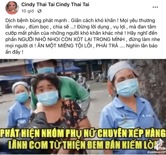 Cindy Thái Tài lên án người trục lợi, xin cơm từ thiện mang đi bán Ảnh 2