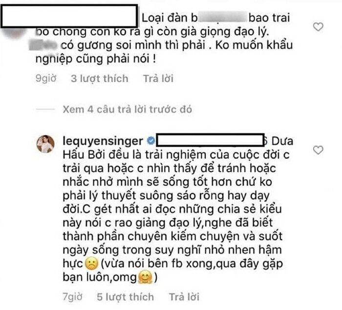 Liên tục bị công kích, Lệ Quyên gọi anti-fan là 'lũ đạo đức giả' khiến cô 'mắc ói'