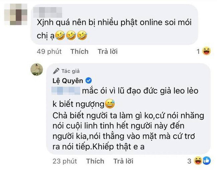 Liên tục bị công kích, Lệ Quyên gọi anti-fan là 'lũ đạo đức giả' khiến cô 'mắc ói'