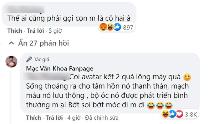 Mạc Văn Khoa cãi nhau 'tưng bừng' với anti-fan chỉ vì gọi con gái là 'cô hai bún đậu'