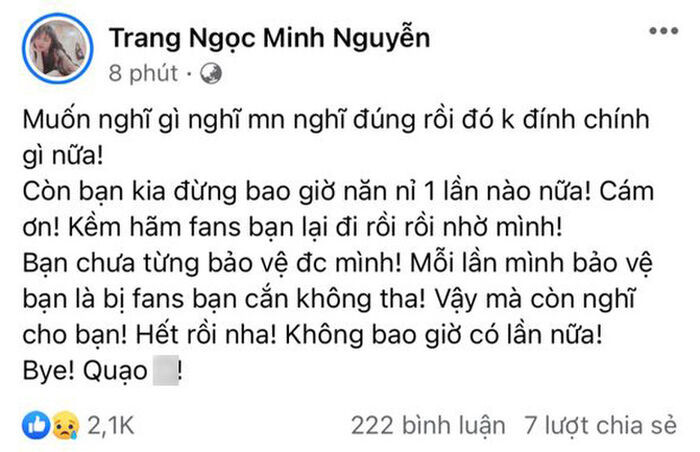 Lương Minh Trang nhiều lần 'bóng gió' về người đàn ông vũ phu, dân mạng lập tức 'gọi tên' Vinh Râu