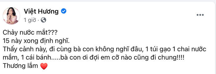 Việt Hương 'chảy nước mắt' khi xem clip người đàn ông nhảy vui mừng nhận được 5 kg gạo