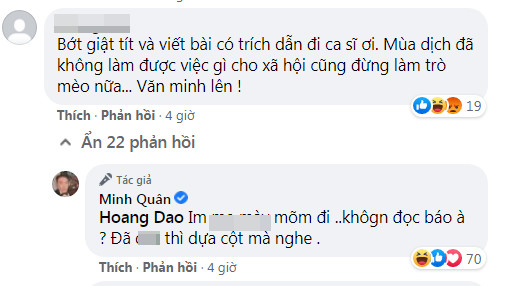 Ca sĩ Minh Quân dùng từ ngữ tục tĩu đáp trả khi bị khán giả yêu cầu 'bớt làm trò, văn minh lên'