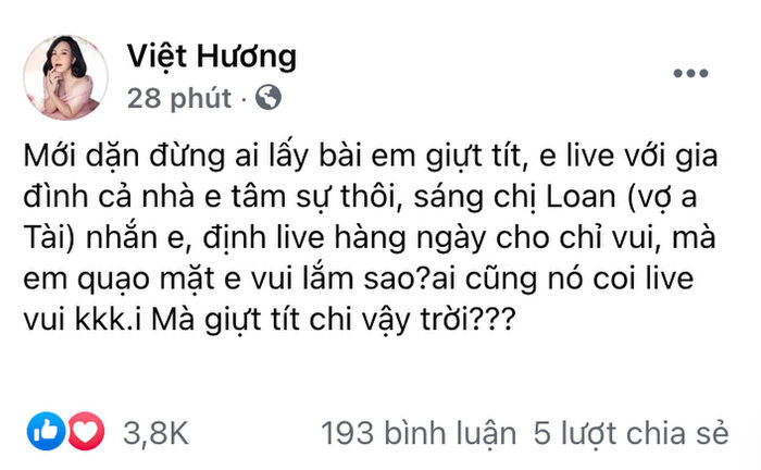 Ca sĩ Phương Loan nhắn tin động viên Việt Hương làm từ thiện, bật mí chuyện hay khóc vì nhớ Chí Tài Ảnh 2