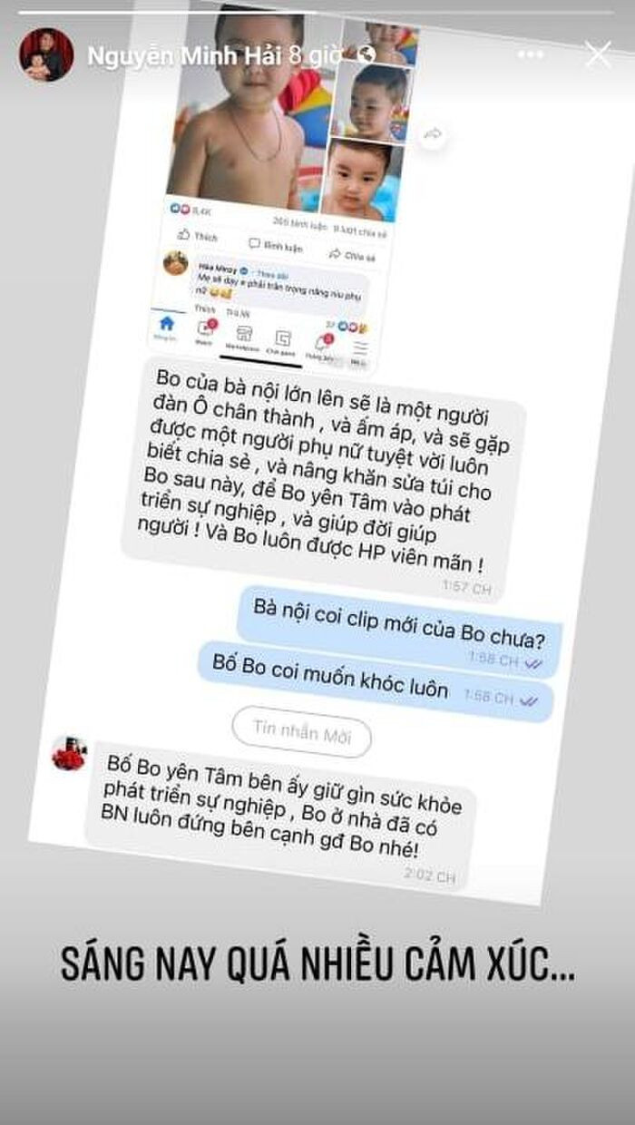 Hé lộ tin nhắn của bà nội quyền lực nói về con trai Hòa Minzy