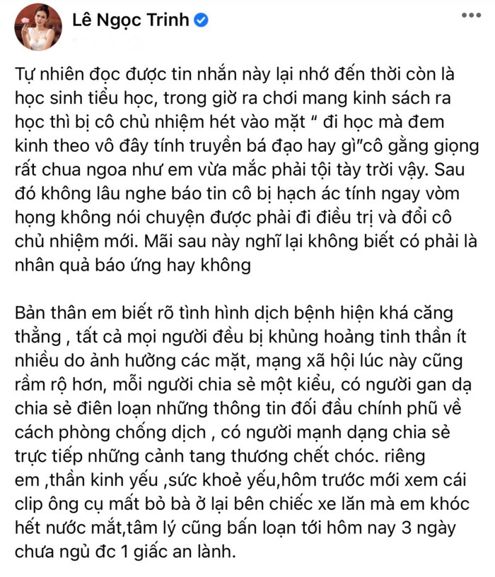 Bị yêu cầu bớt nói đạo lý, diễn viên Ngọc Trinh: 'Chặn tôi đi cho đỡ phiền'