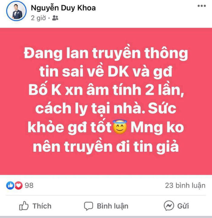 Bị cho là tiếp xúc với F0 nhưng vẫn di chuyển nhiều nơi, ca sĩ Duy Khoa nói gì?
