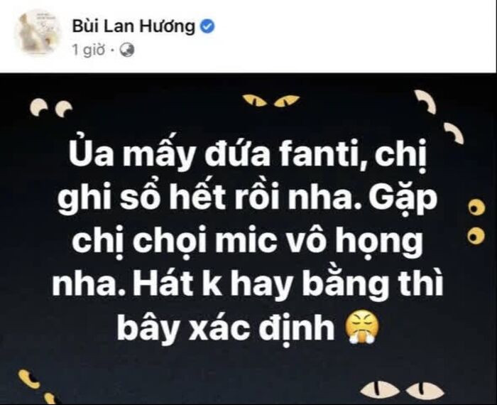 Một nữ ca sĩ Việt Nam đăng đàn đòi 'chọi micro vào họng' fan: Chuyện gì xảy ra thế này?