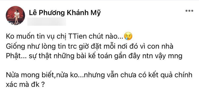 Một nữ diễn viên hoang mang vì ồn ào của Thủy Tiên: 'Lòng tin trước giờ đặt mỗi nơi đó vì con nhà Phật'