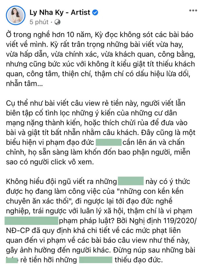 Hết bị vu oan chửi khán giả, Lý Nhã Kỳ bức xúc vì anti-fan trù ẻo: 'Lớn tuổi không sinh được con'