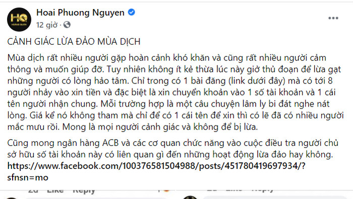 Ông xã Việt Hương nói về chuyện lừa đảo trong từ thiện: 8 người 1 tài khoản, mong ngân hàng vào cuộc Ảnh 1