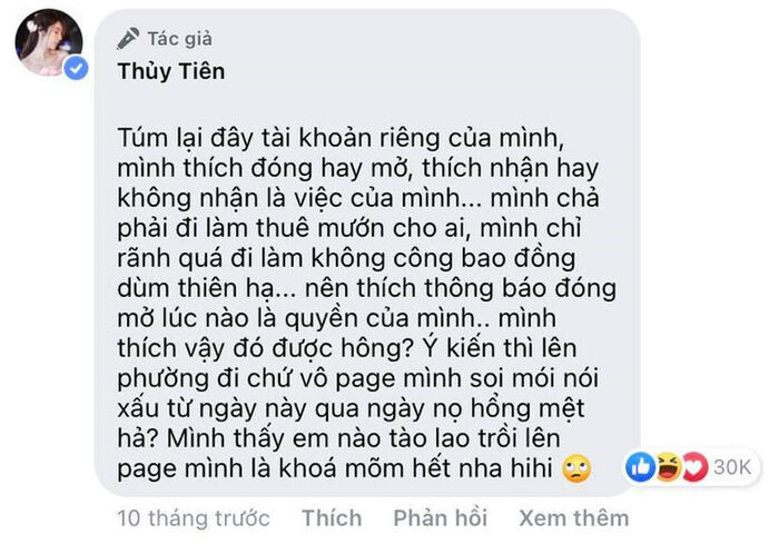 Thủy Tiên từng có phát ngôn gây tranh cãi về việc đóng - mở tài khoản ngân hàng Ảnh 2