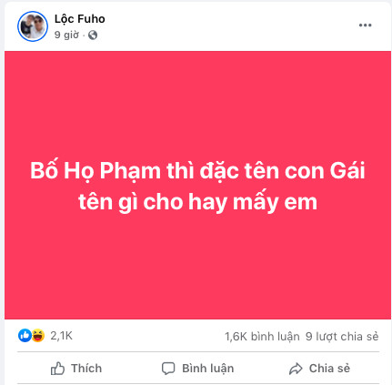 Lộc Fuho xin cộng đồng mạng tư vấn đặt tên con, tiết lộ giới tính em bé