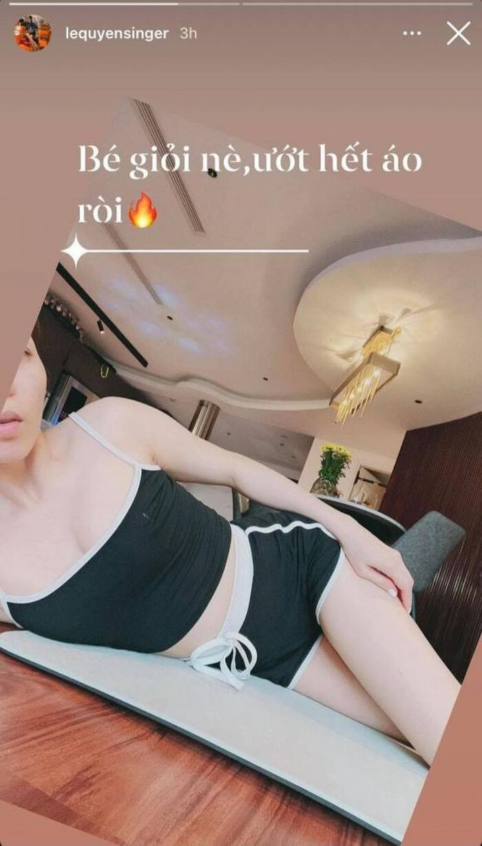 Lệ Quyên khoe ảnh bụng săn chắc, eo con kiến không kém gì gái 18 sau khi bị nghi có bầu
