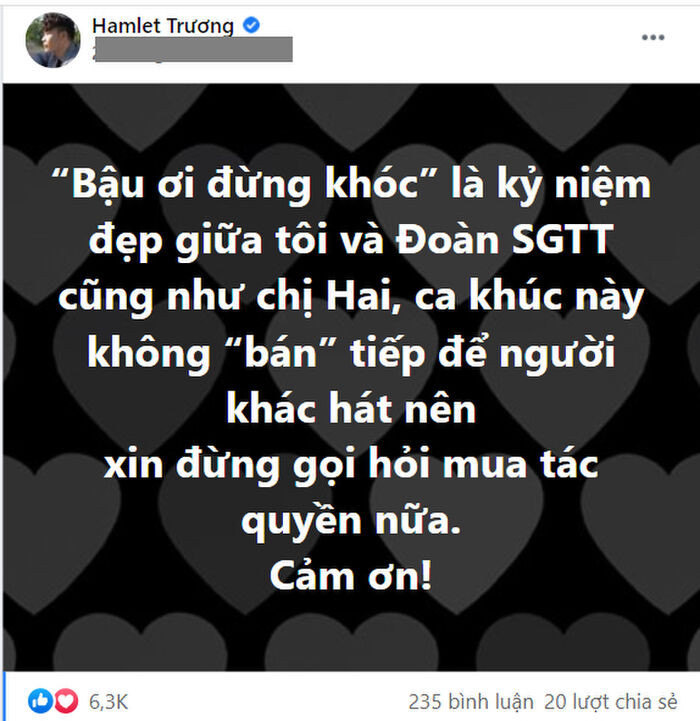Chủ nhân ca khúc 'Bậu ơi' quyết định làm điều đặc biệt này cho Phi Nhung khiến Trang Trần trân trọng