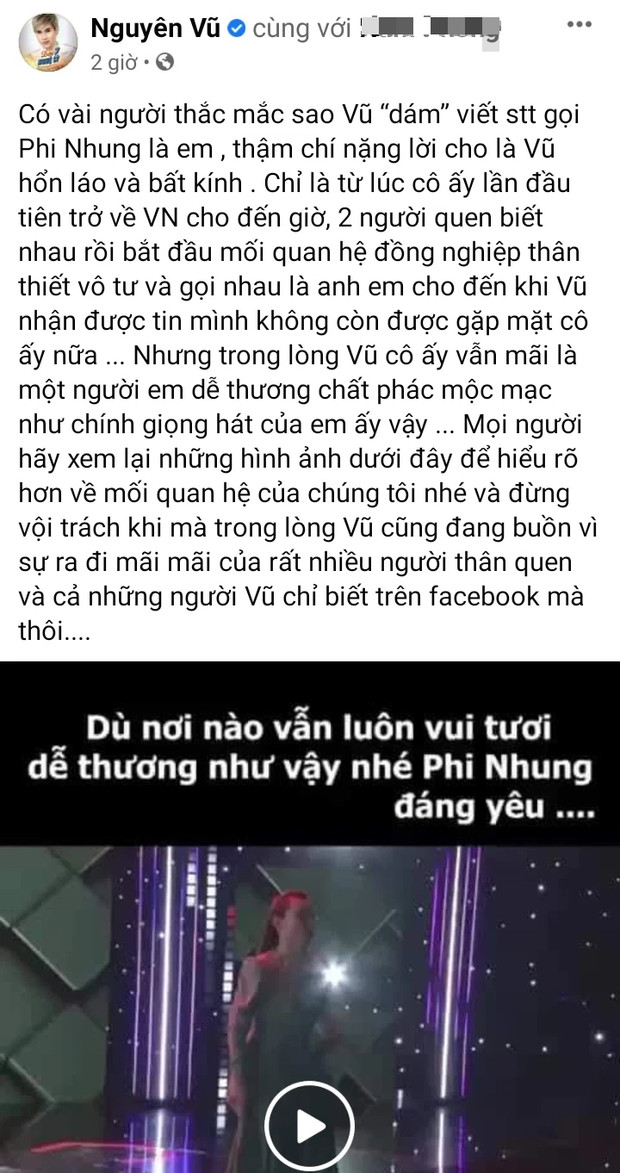 Nguyên Vũ đi vào 'vết xe đổ' của Trấn Thành, gọi Phi Nhung bằng em dù thua 'đàn chị' 5 tuổi