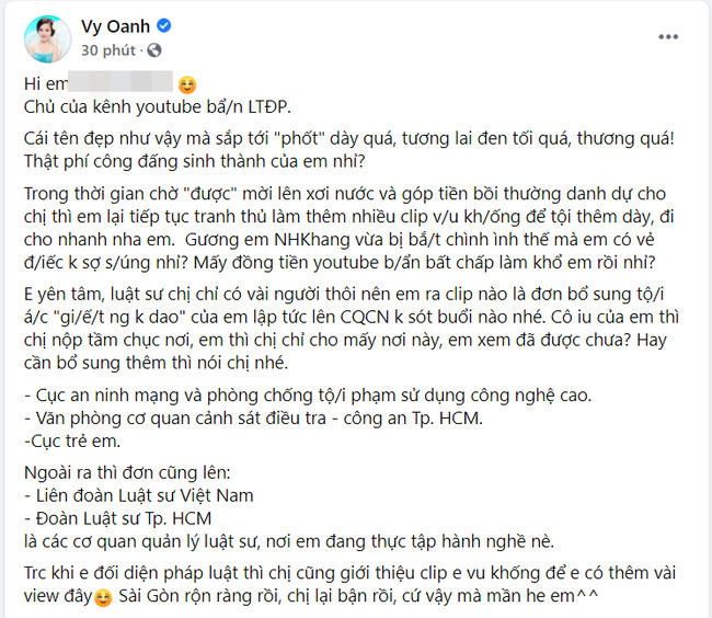 Sau khi ồn ào với nữ CEO Đại Nam, Vy Oanh tiếp tục đệ đơn kiện một YouTuber nổi tiếng khác