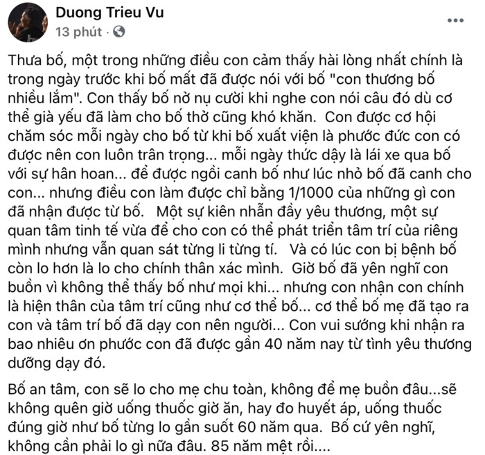 Xúc động với tâm thư của ca sĩ Dương Triệu Vũ gửi người bố quá cố Ảnh 2