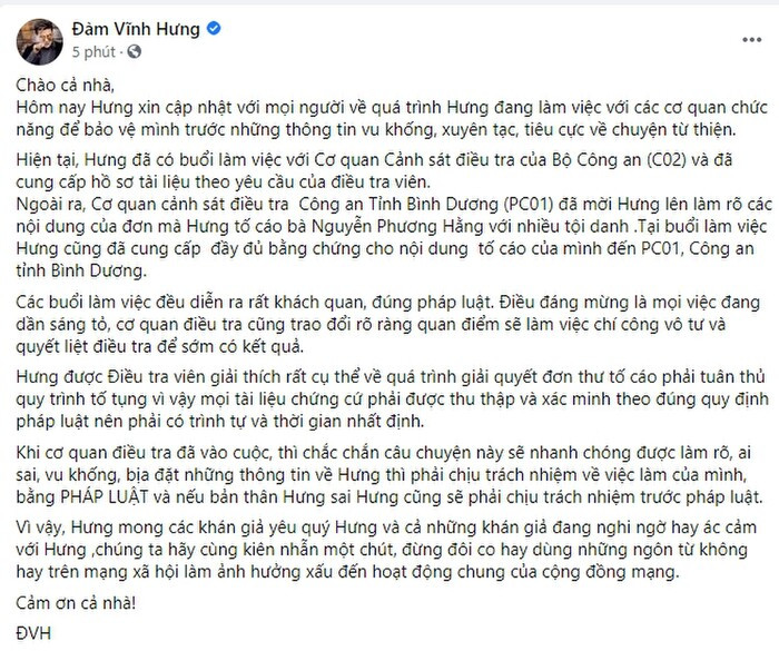 Đàm Vĩnh Hưng phản bác sau khi nhận đơn tố cáo của CEO Đại Nam, mong khán giả không có ác cảm với mình Ảnh 2