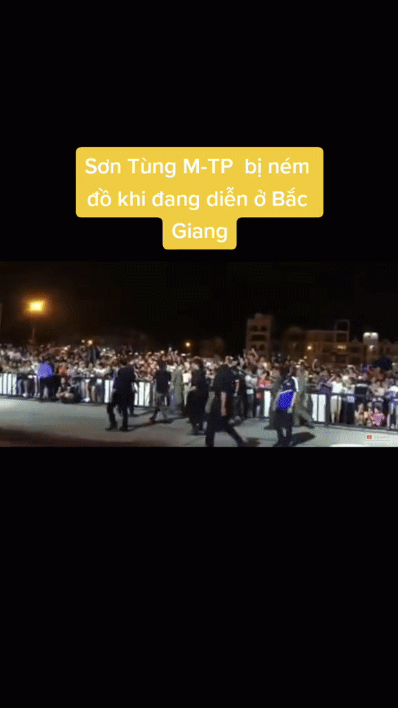 Sơn Tùng bất ngờ bị khán giả ném đồ vật lạ trong lúc đang xuống khán đài giao lưu cùng fan