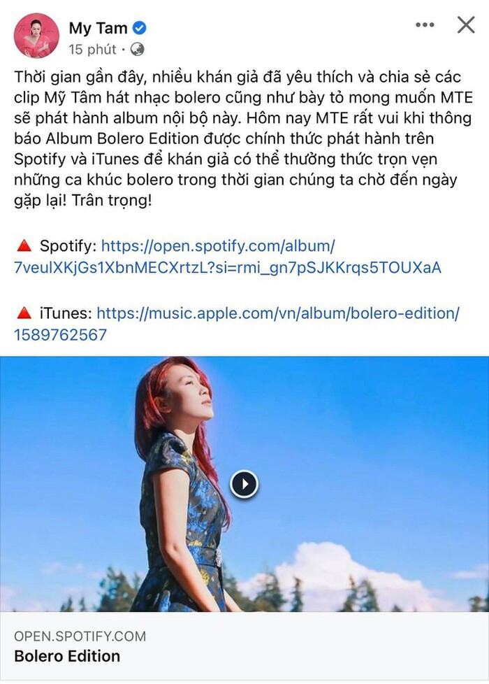 Giữa lúc Đàm Vĩnh Hưng vướng ồn ào li dị vợ, Mỹ Tâm có động thái bất ngờ khi báo tin vui cho fan Ảnh 3