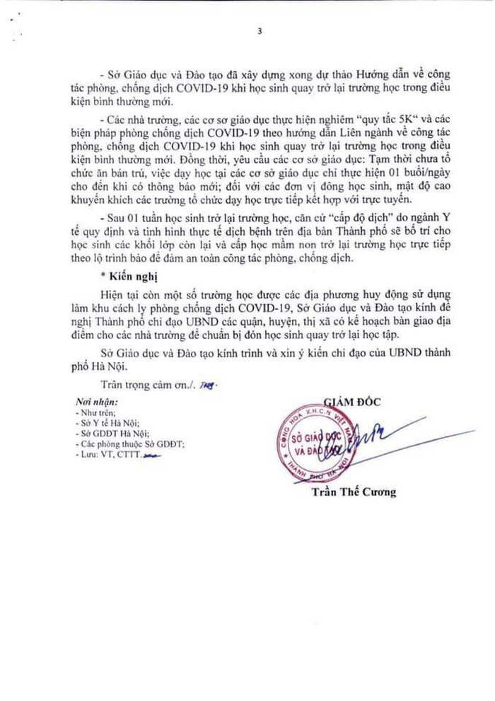 Hà Nội vừa đề xuất cho học sinh đi học trở lại trong điều kiện bình thường mới từ tuần sau Ảnh 4