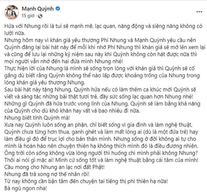 Mạnh Quỳnh lên tiếng sau khi bị netizen réo tên đòi kiện 'ai đó' thay Phi Nhung