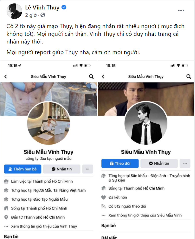 Lan truyền thông tin siêu mẫu Vĩnh Thụy đã kết hôn và phản ứng của chính chủ