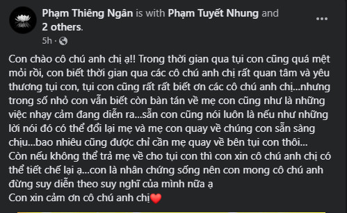 Trước những bàn tán không hay về mẹ, con nuôi Phi Nhung có động thái cứng rắn: 'Con là nhân chứng sống'