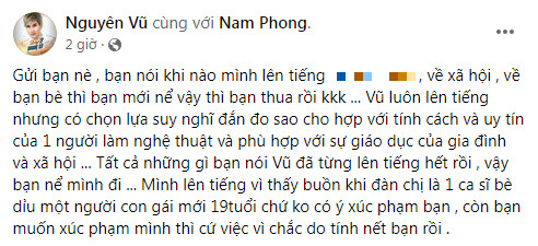 Cuộc chiến không khoan nhượng, Nguyên Vũ tiếp tục phản pháo đàn chị Mỹ Lệ sau khi bị mắng 'vô duyên'