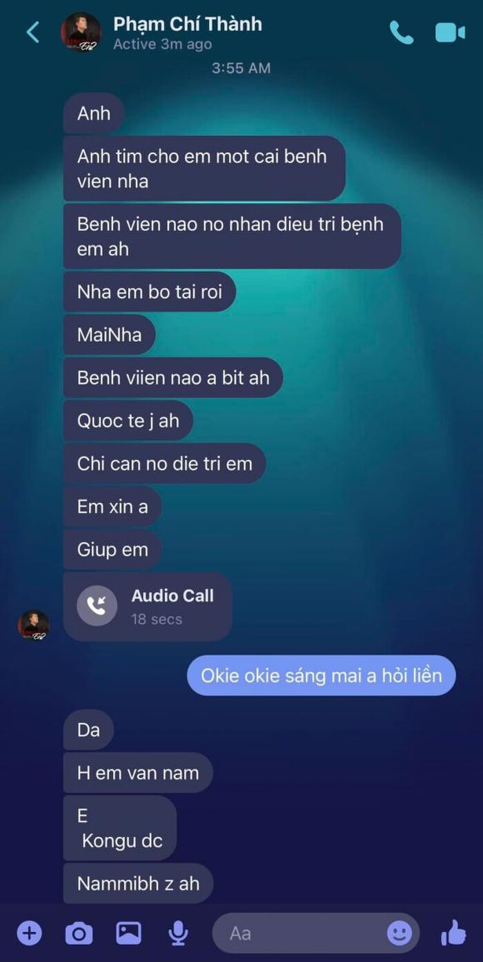 Ca sĩ Phạm Chí Thành cầu cứu Trịnh Tú Trung tìm bệnh viện, sức khỏe cạn kiệt, không còn chịu nổi