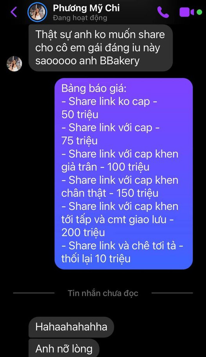 BB Trần công khai tin nhắn với Phương Mỹ Chi nhằm 'cảnh tỉnh' các sao Vbiz khác