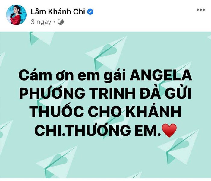 Lâm Khánh Chi cho biết đã khỏi bệnh nhờ uống thuốc của Angela Phương Trinh