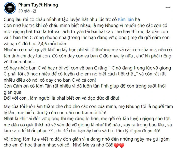 Con nuôi cố ca sĩ Phi Nhung có động thái cứng rắn khi bị mắng đố kỵ với Hồ Văn Cường
