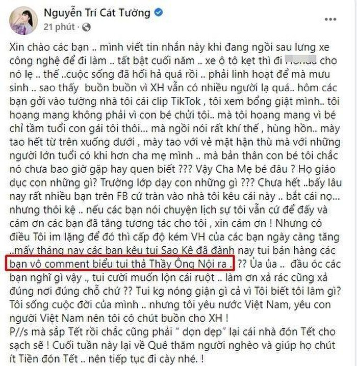 Hết đòi sao kê, netizen yêu cầu MC Cát Tường thả 'Thầy Ông Nội' Ảnh 3