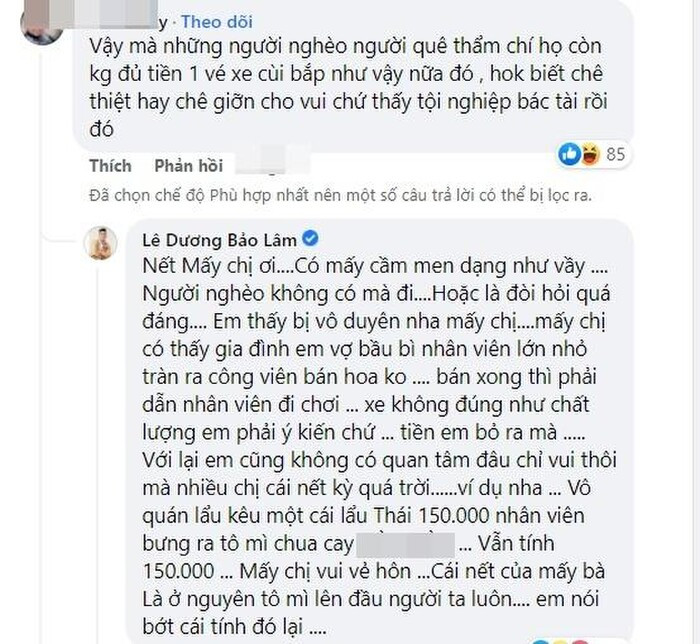 Bị chỉ trích về việc than vãn sự cố khi thuê xe, Lê Dương Bảo Lâm đáp trả 'cực căng'