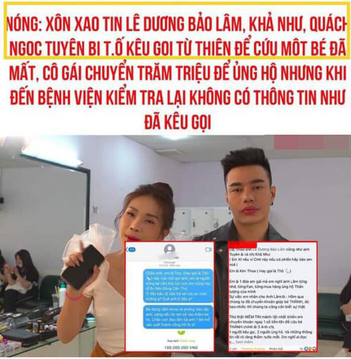 Bà xã Lê Dương Bảo Lâm 'răn đe' chồng khi bất thình lình vướng phải ồn ào từ thiện