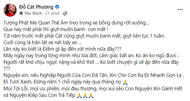 Cát Phượng cảm thấy bất an, cầu nguyện nếu nghiệp đã tận 'xin được ra đi nhanh gọn lẹ' Ảnh 3