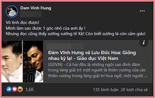 Xôn xao nữ nhạc công giống hệt Phi Nhung, Đàm Vĩnh Hưng cũng chia sẻ bài so sánh mình với Lưu Đức Hoa