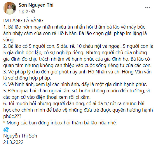 Mẹ vợ CEO Hồ Nhân chính thức lên tiếng sau lùm xùm của con rể và nữ ca sĩ Hiền Hồ Ảnh 3