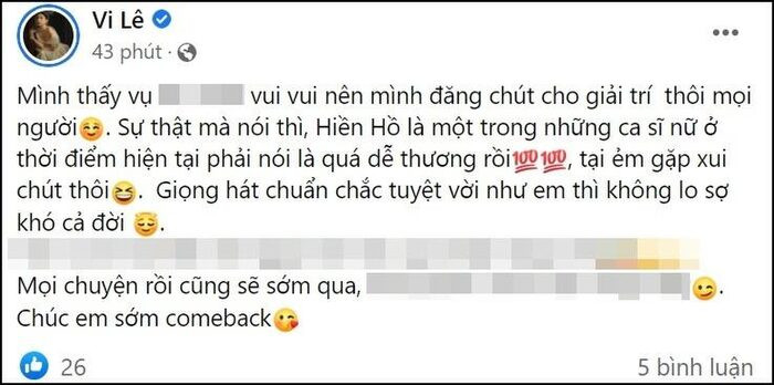 Vợ cũ Hồ Quang Hiếu gây phẫn nộ với phát ngôn: 'Hiền Hồ xui thôi, chúc em sớm comeback' Ảnh 1