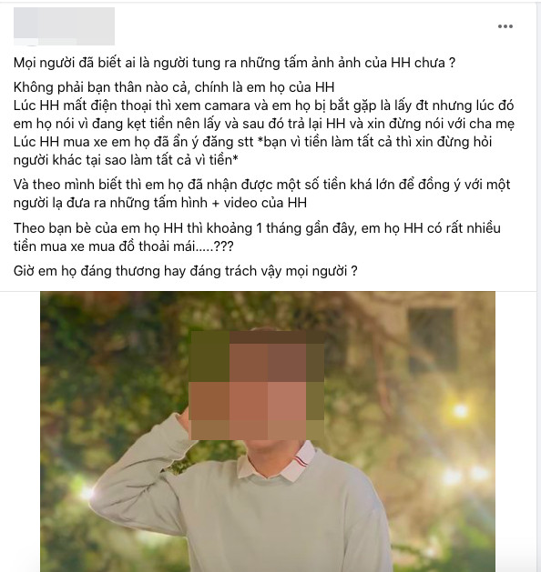 Người được cho là em họ Hiền Hồ, nghi đã nhận tiền tỷ để phát tán ảnh, lần đầu lên tiếng nói rõ sự tình